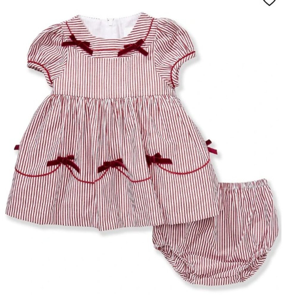 Edgehill Collection Christmas Samantha Candy Stripe Party Dress - Size 9M - Picture 2 of 9